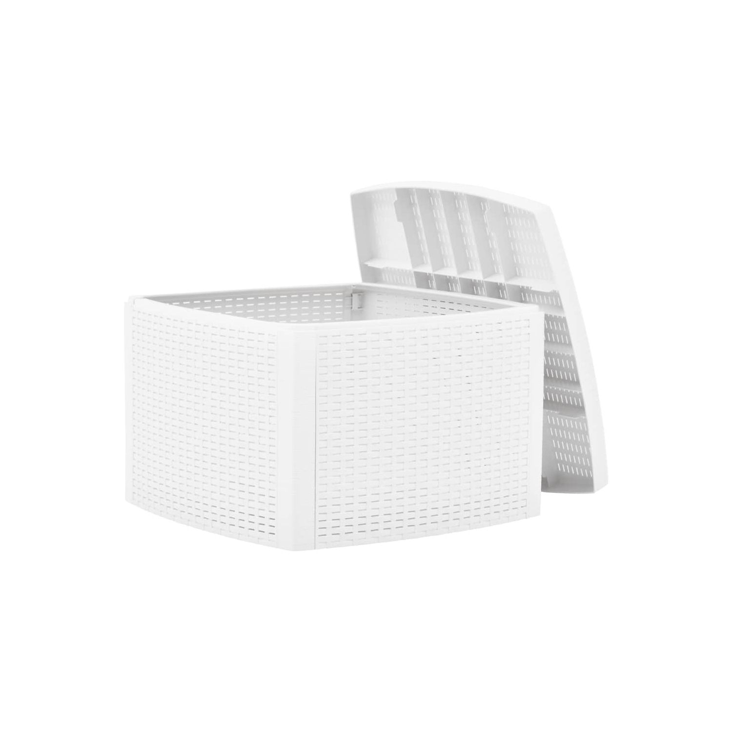 Table d’appoint en plastique blanc de 21,3 x x21,3 x x14,4 po de vidaXL