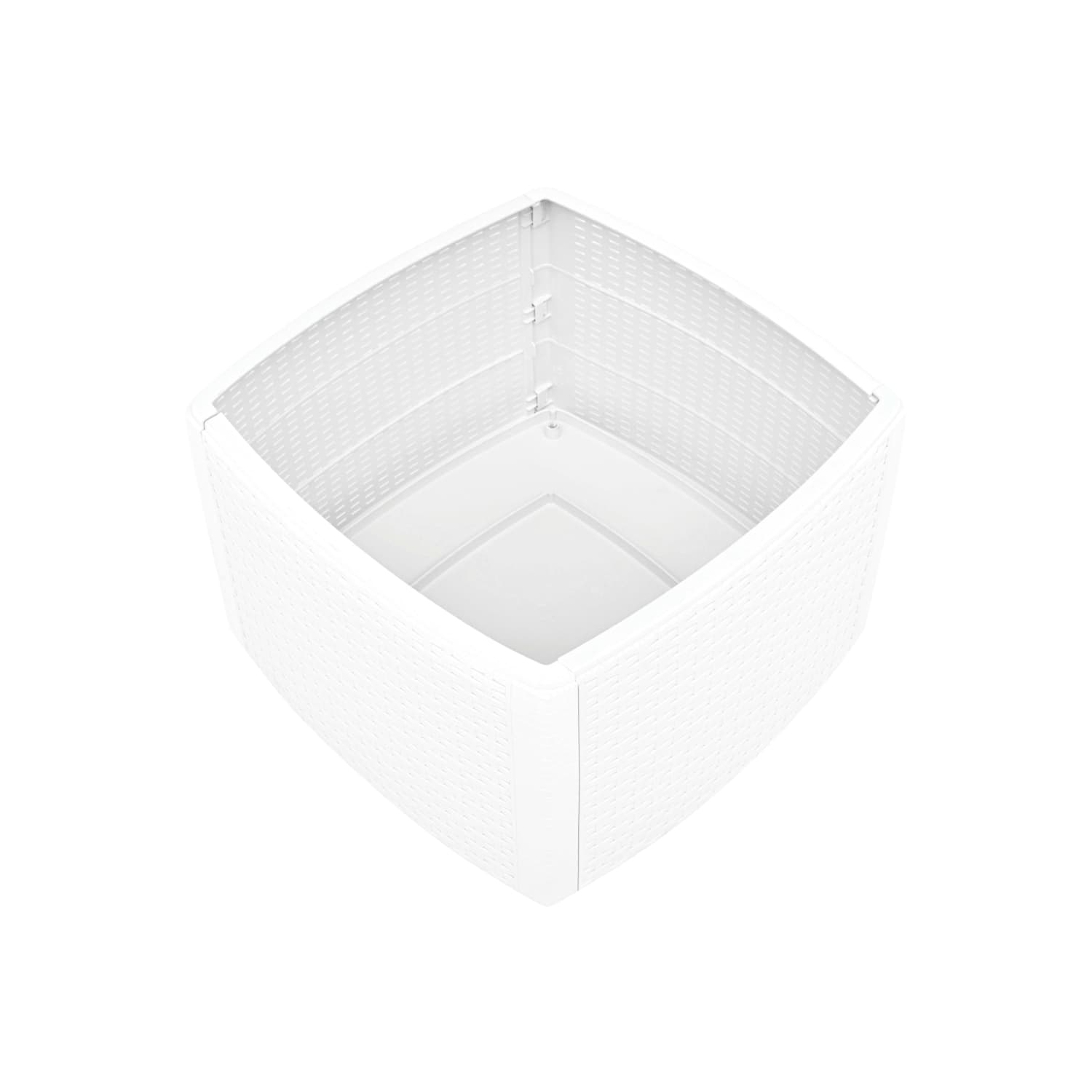 Table d’appoint en plastique blanc de 21,3 x x21,3 x x14,4 po de vidaXL