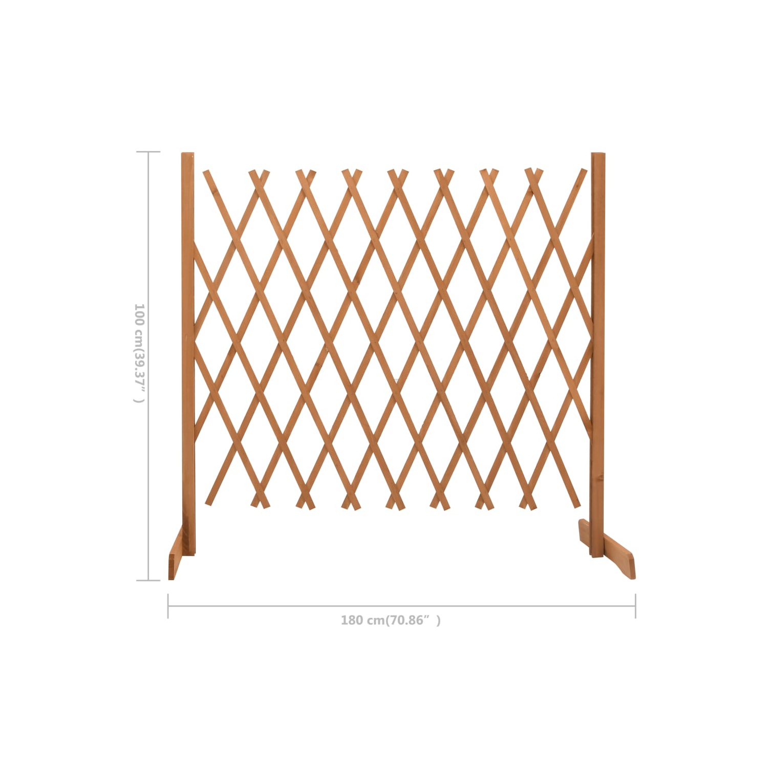 vidaXL Garden Trellis Fence Orange 70.9"x39.4" Solid Firwood