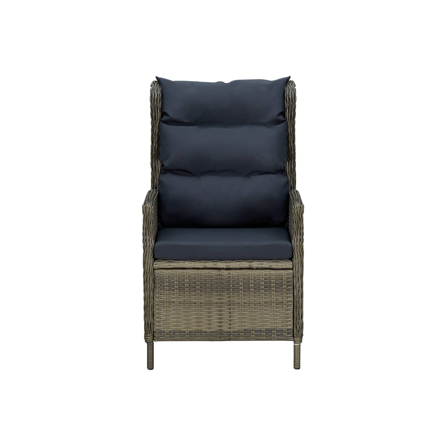 vidaXL 9 Piece Patio Dining Set with Cushions Poly Rattan Brown