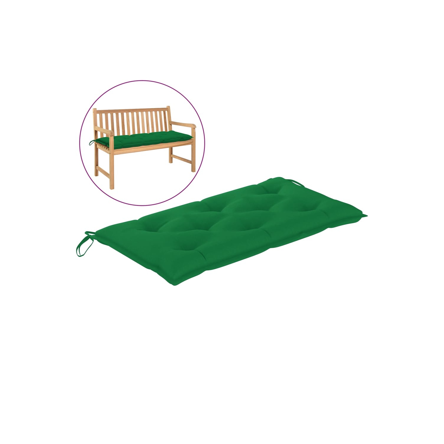 Coussin de banquette de jardin VidaXL, vert, 39,4 x 19,7 x 2,8 po