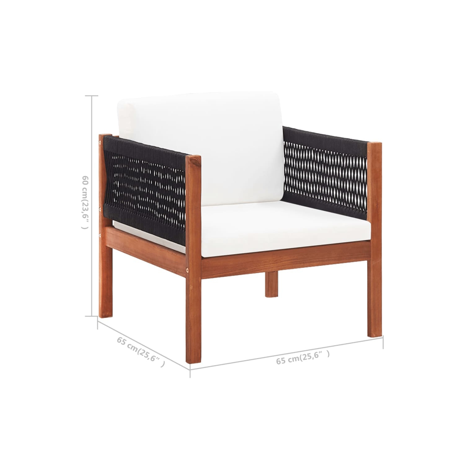 vidaXL Patio Chair with cushion Solid Acacia Wood