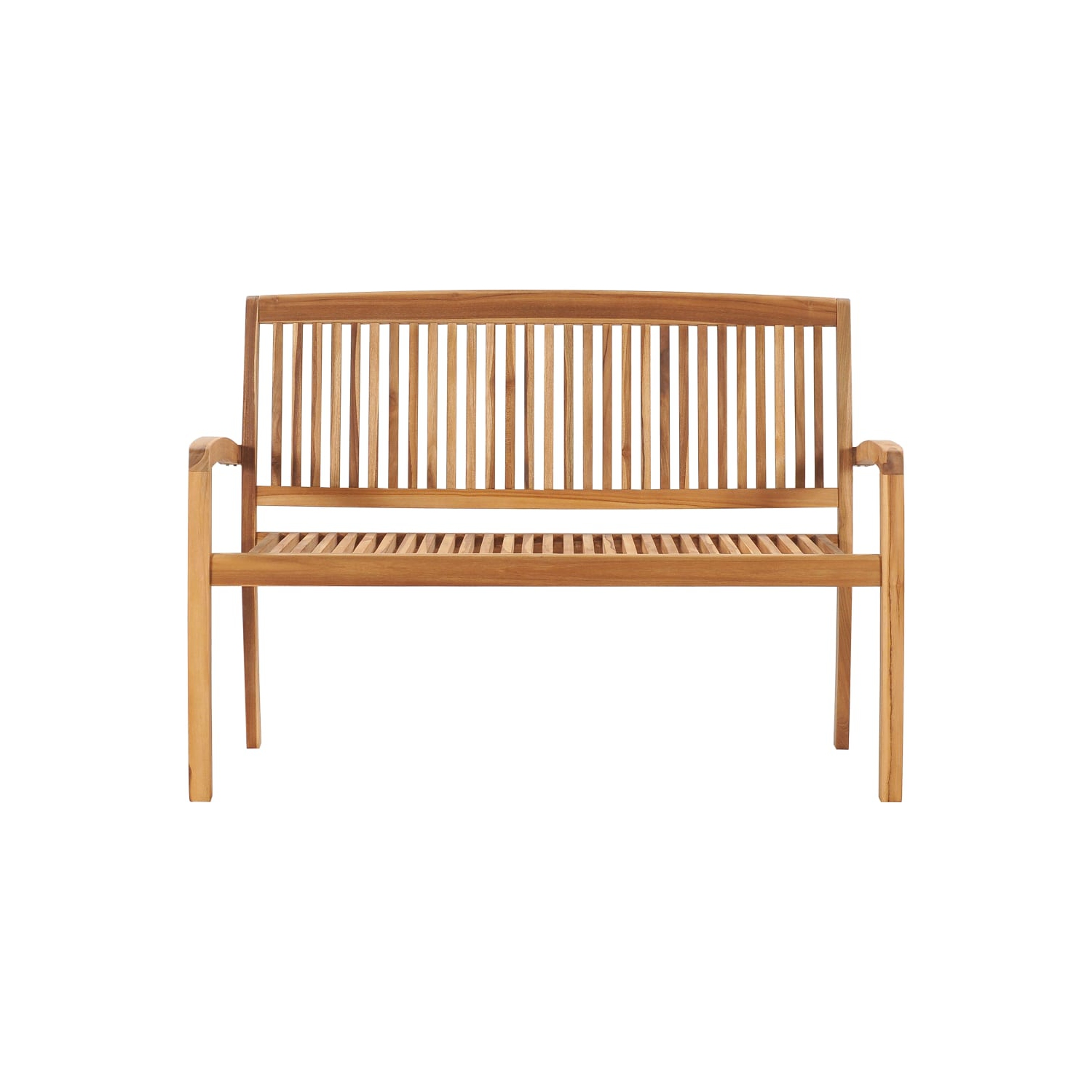 vidaXL Stacking Patio Bench with Cushion 50.6" Solid Teak Wood