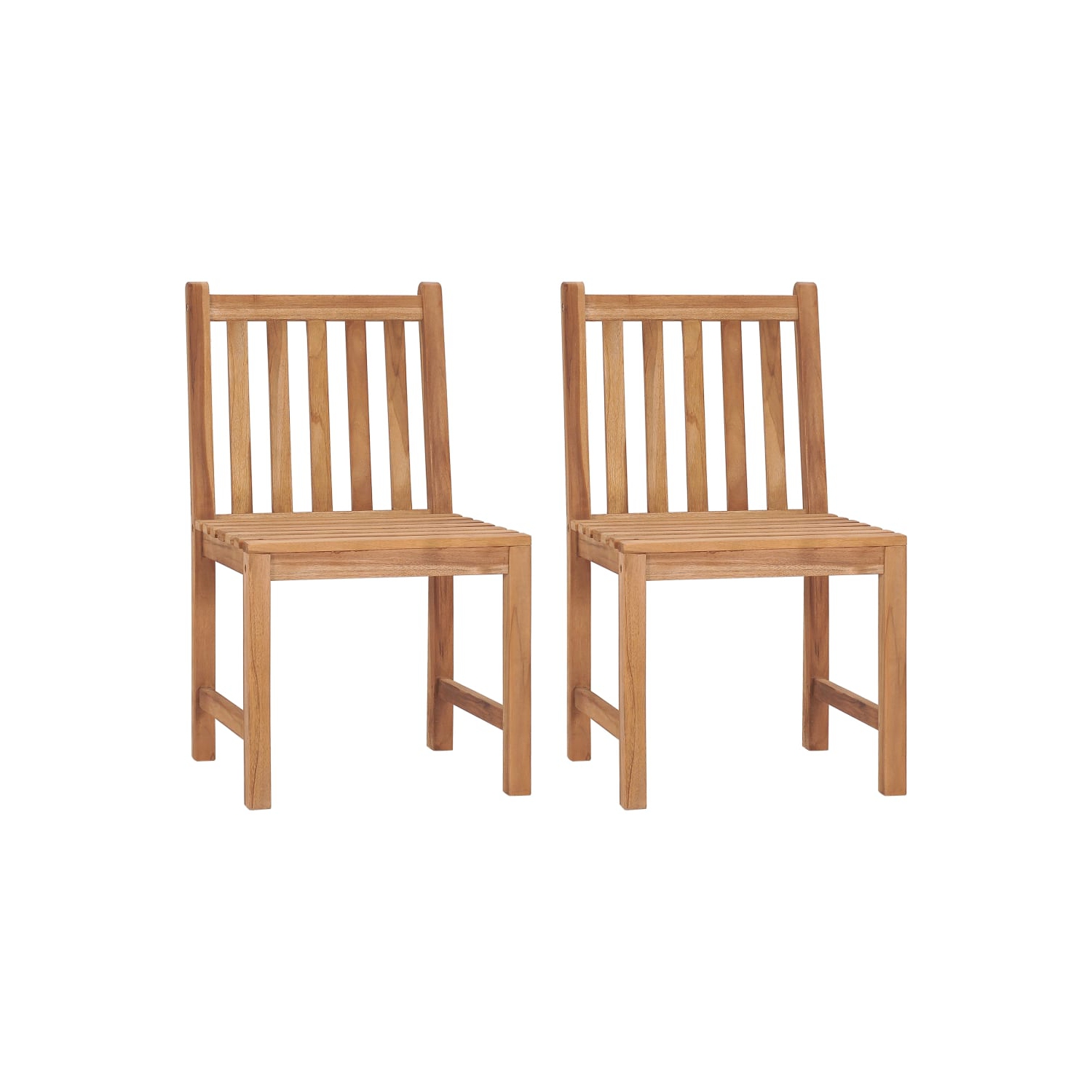 Chaises de patio VidaXL 2 pièces avec coussins en teck massif