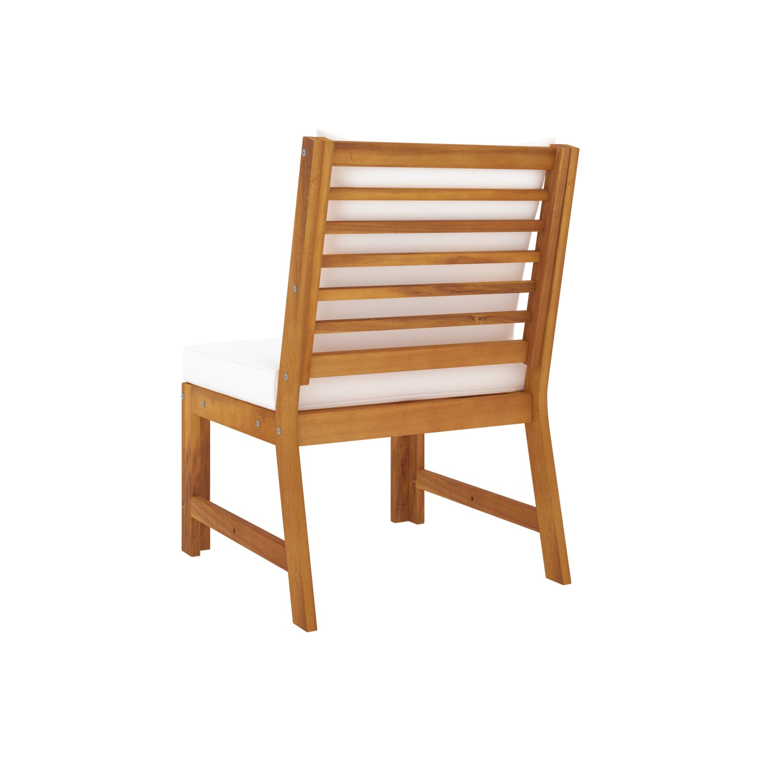 vidaXL Sectional Middle Sofa with Cream Cushion Solid Acacia Wood