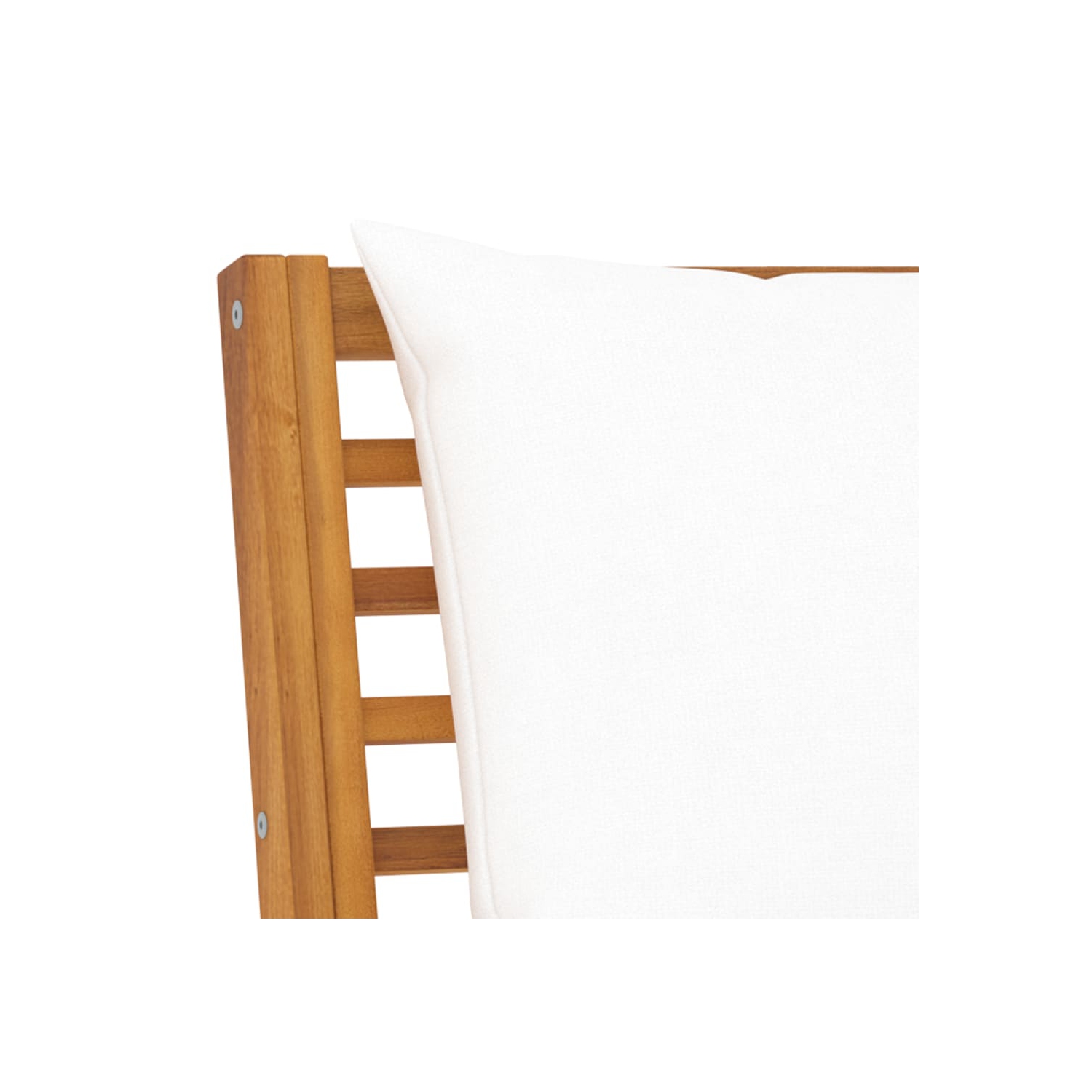 vidaXL Sectional Middle Sofa with Cream Cushion Solid Acacia Wood