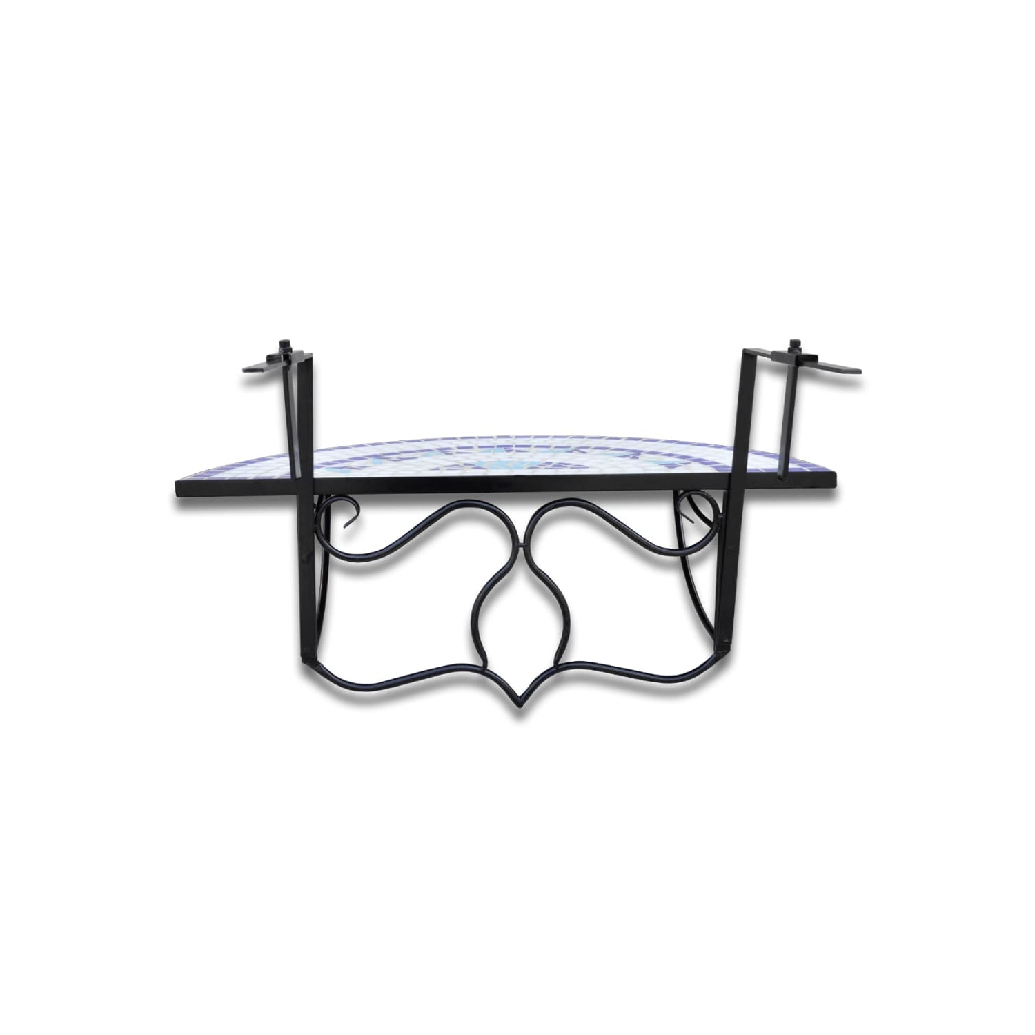 Table de balcon suspendue VidaXL bleu et blanc mosaïque