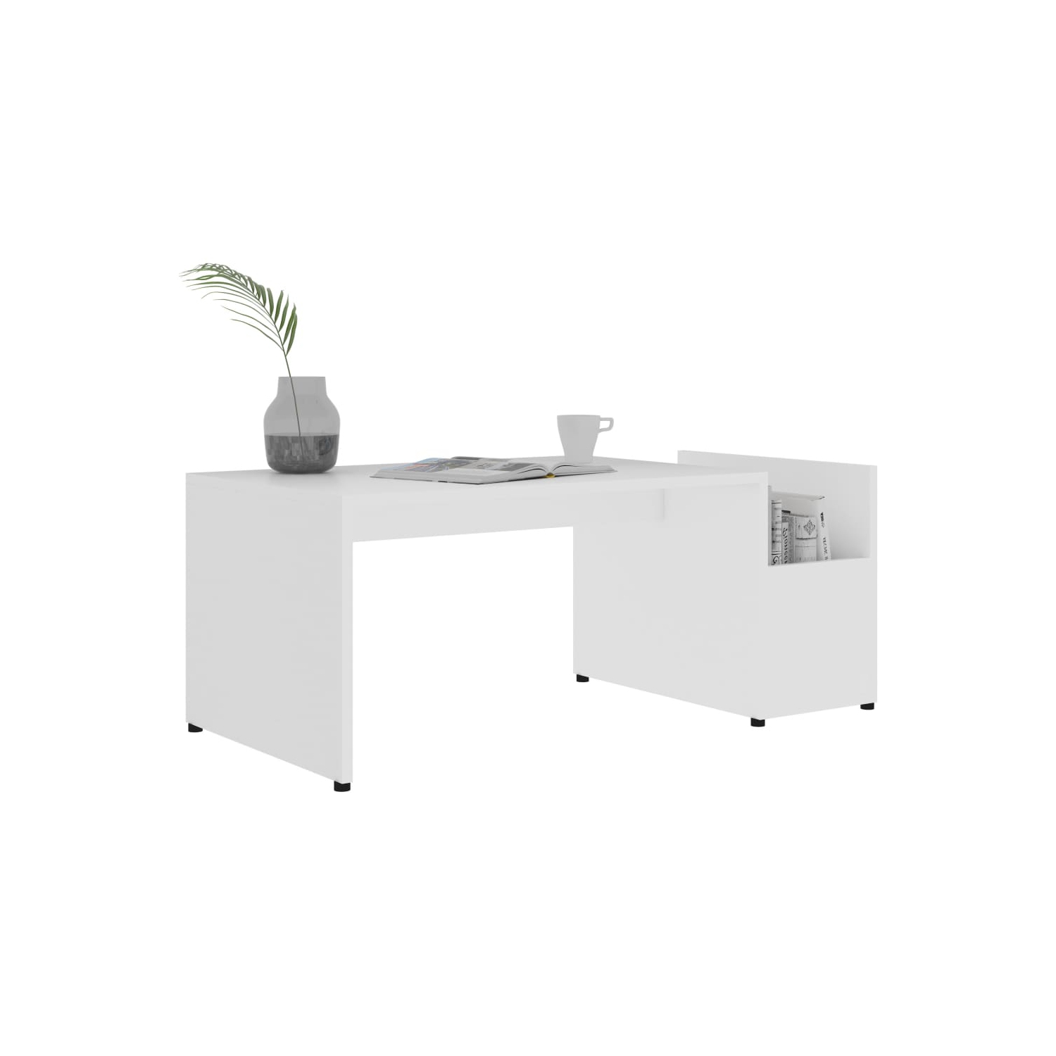 Table basse blanche vidaXL, 35.4 x 17,7 x 13,8 po, carton renforcé