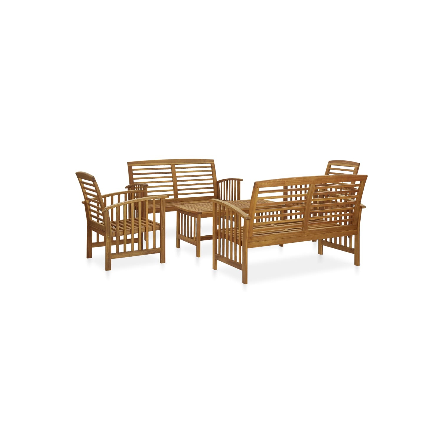 vidaXL 5 Piece Patio Lounge Set Solid Acacia Wood