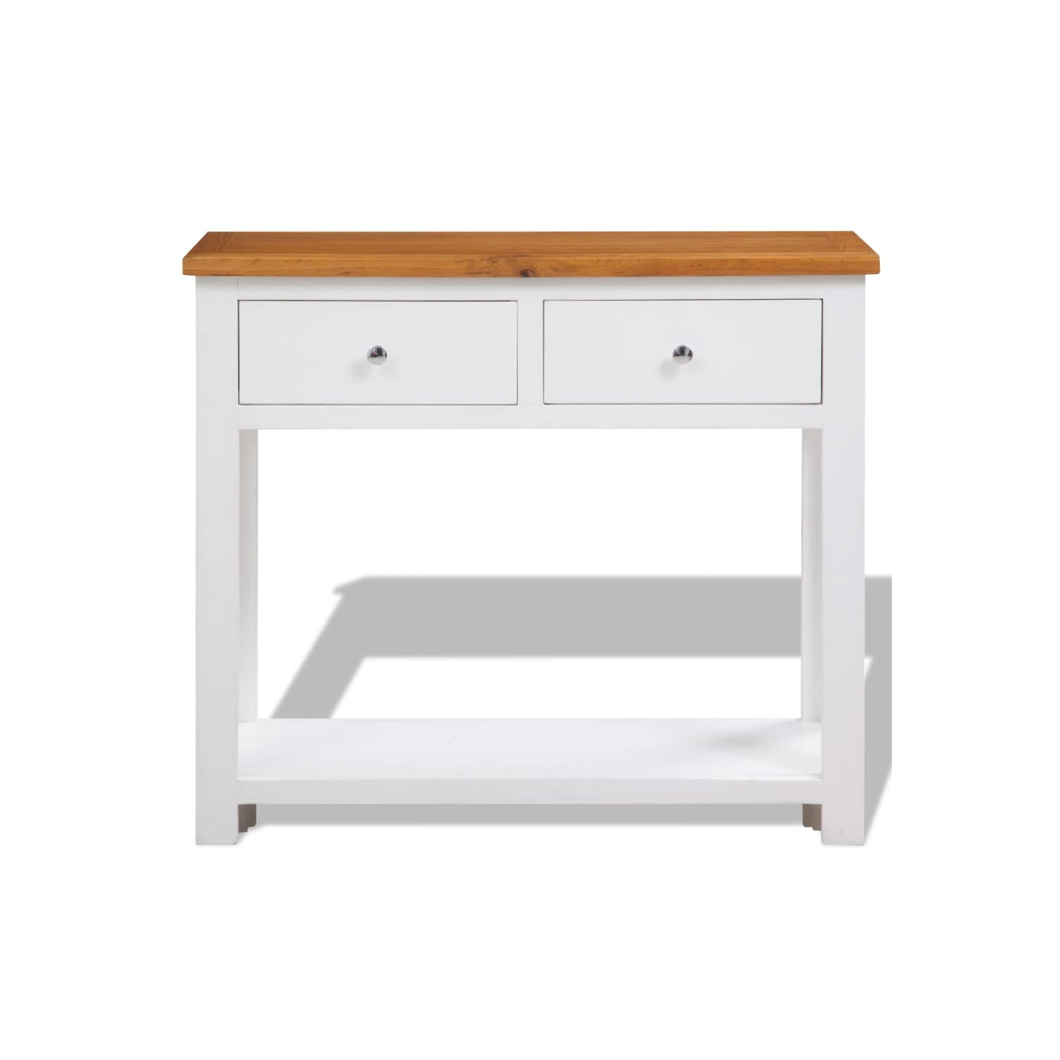 vidaXL Console Table 32.7"x11.8"x28.7"Solid Oak Wood