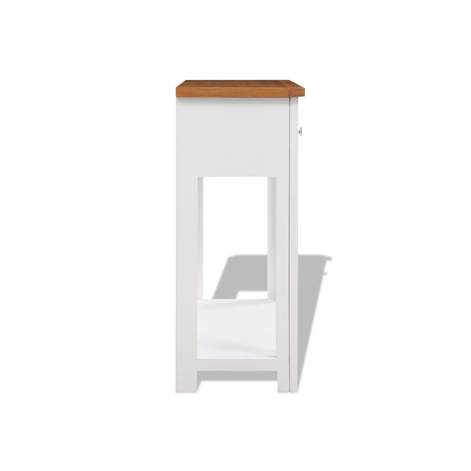 vidaXL Console Table 32.7"x11.8"x28.7"Solid Oak Wood