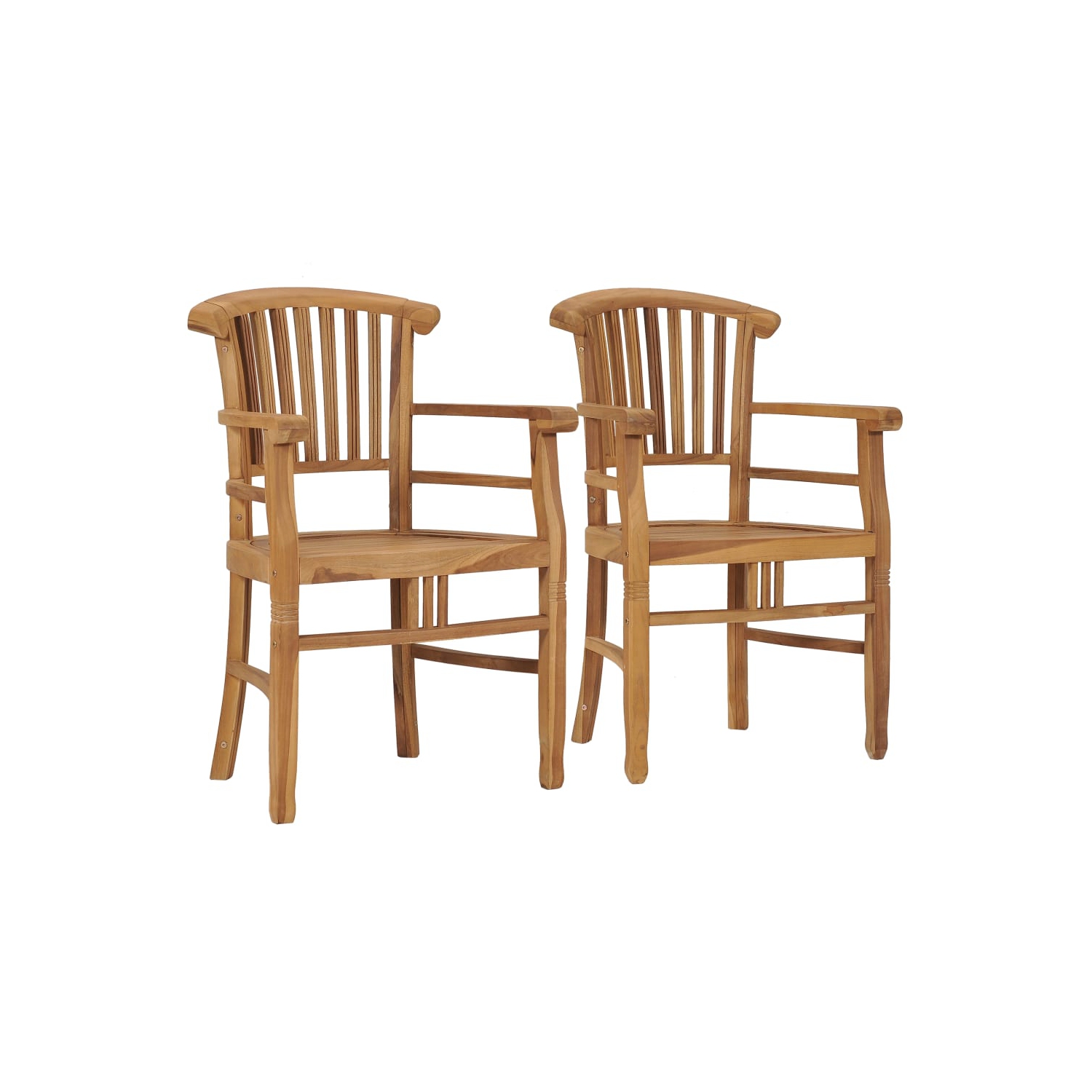 vidaXL Patio Chairs 2 pcs Solid Teak Wood