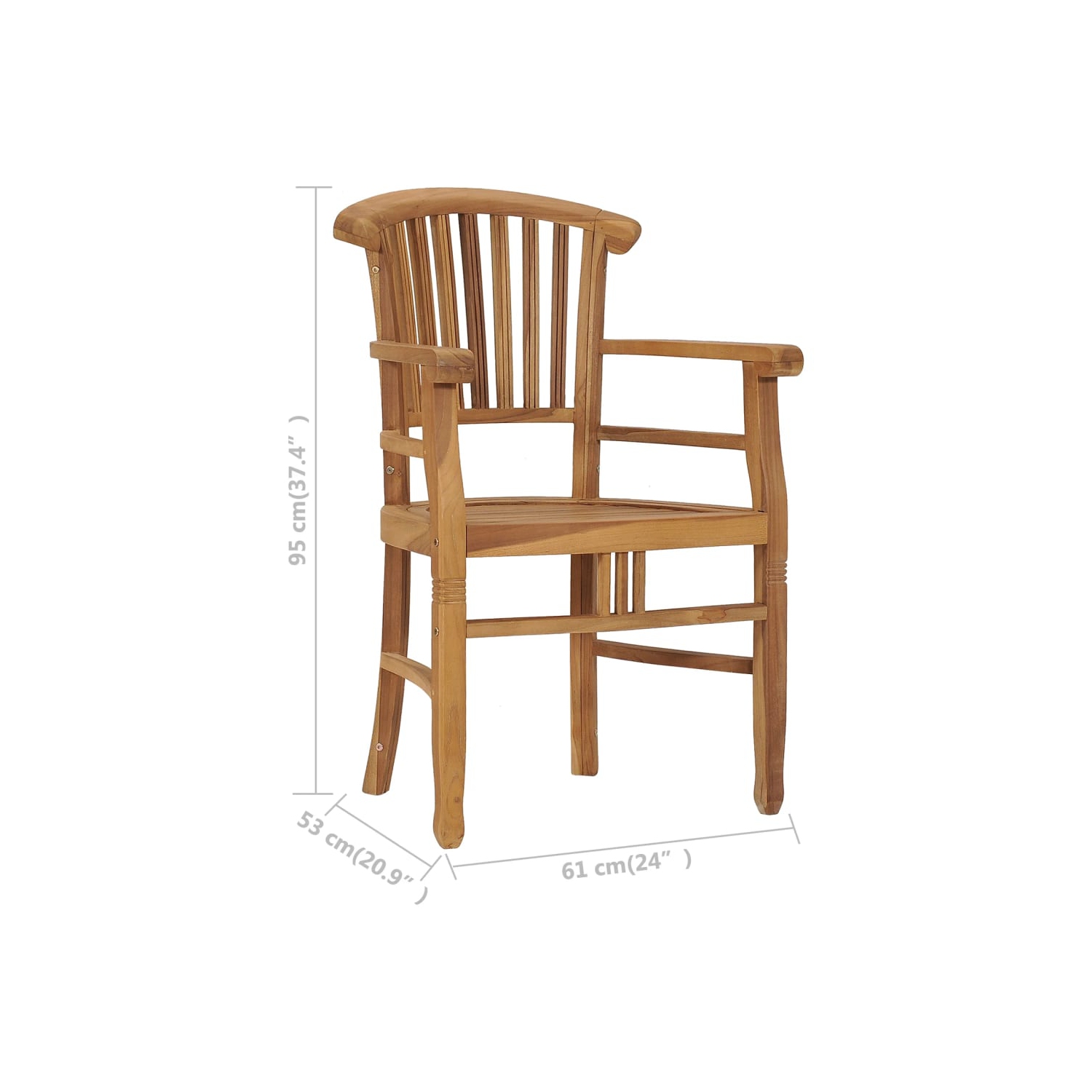 vidaXL Patio Chairs 2 pcs Solid Teak Wood