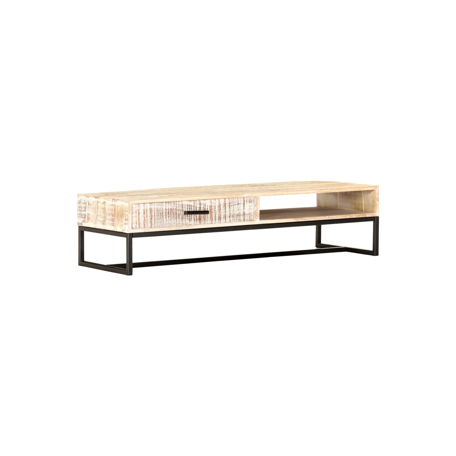 vidaXL Coffee Table White 46.1"x19.7"x11.8" Solid Acacia Wood