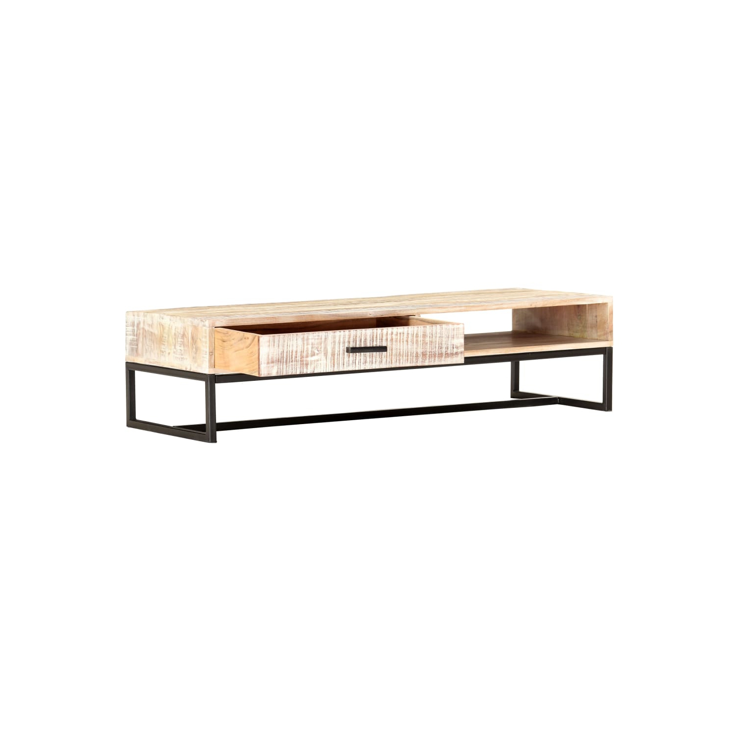 vidaXL Coffee Table White 46.1"x19.7"x11.8" Solid Acacia Wood