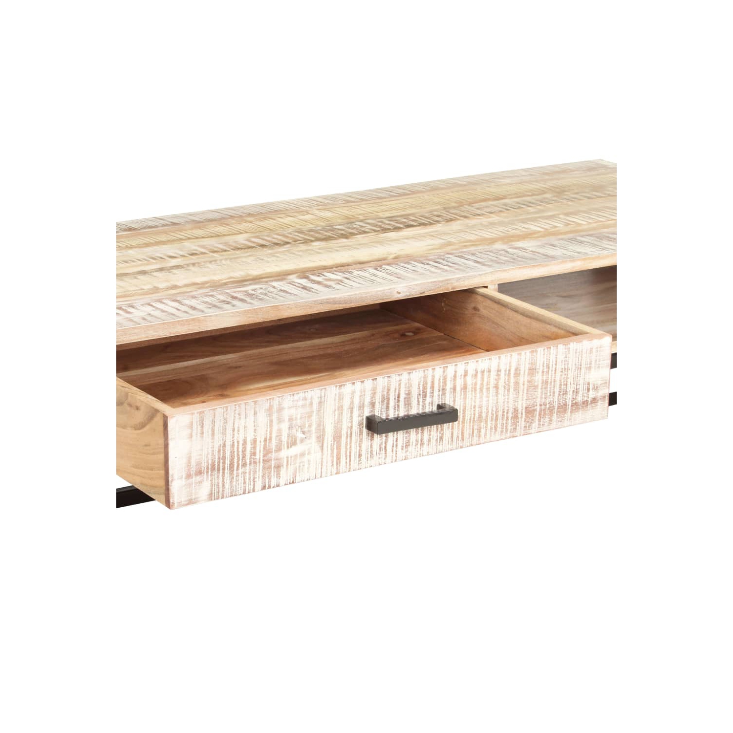 vidaXL Coffee Table White 46.1"x19.7"x11.8" Solid Acacia Wood