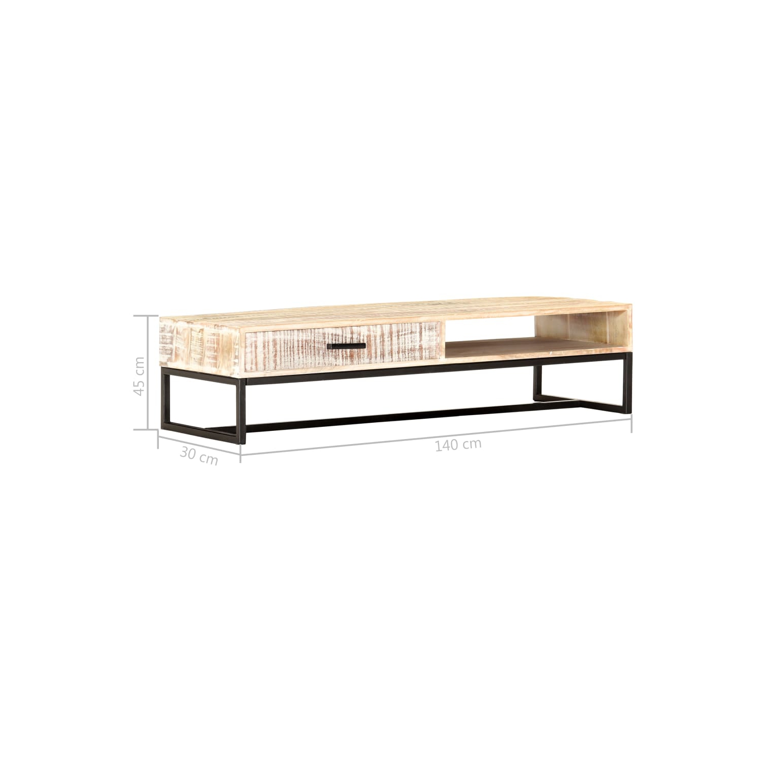 vidaXL Coffee Table White 46.1"x19.7"x11.8" Solid Acacia Wood