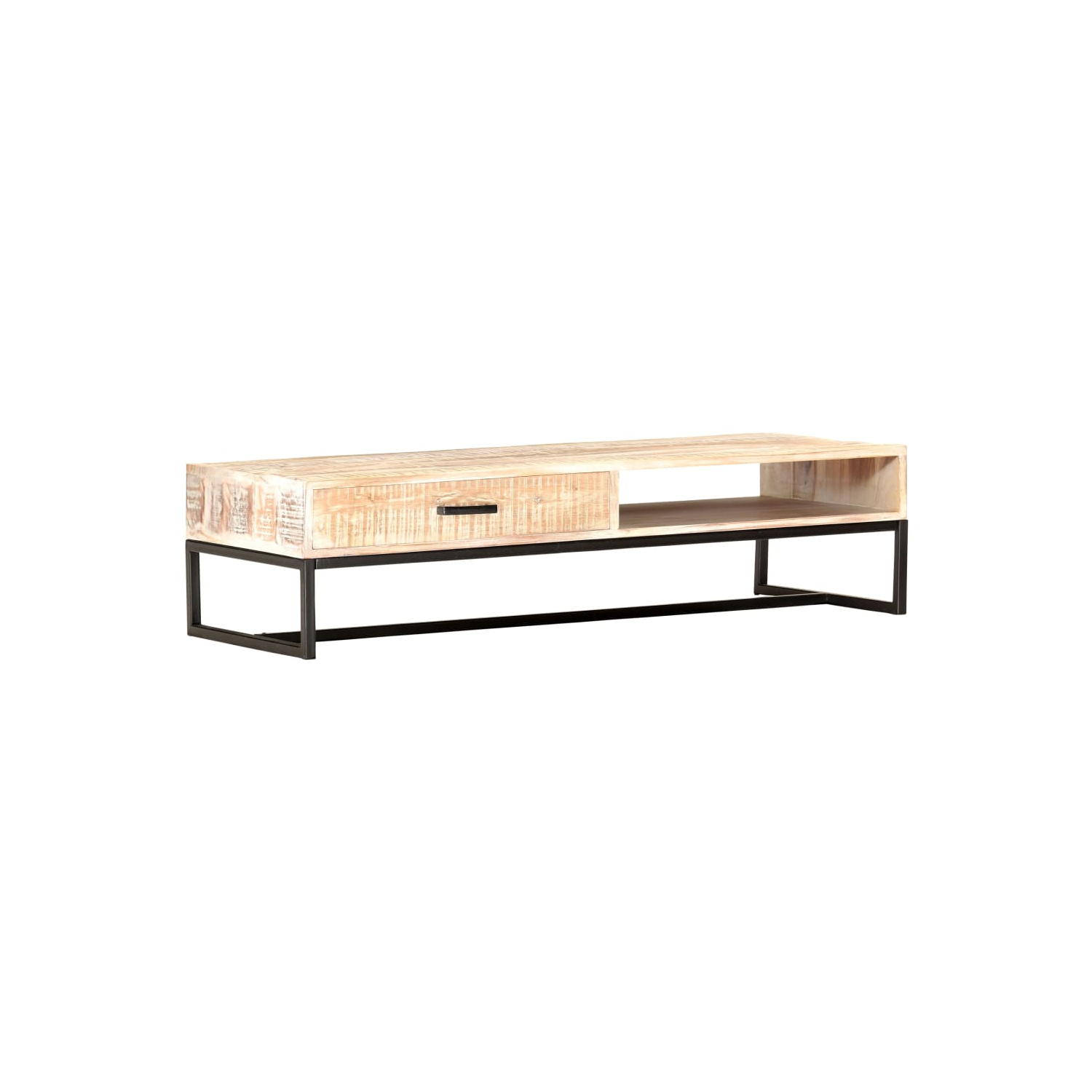 vidaXL Coffee Table White 46.1"x19.7"x11.8" Solid Acacia Wood