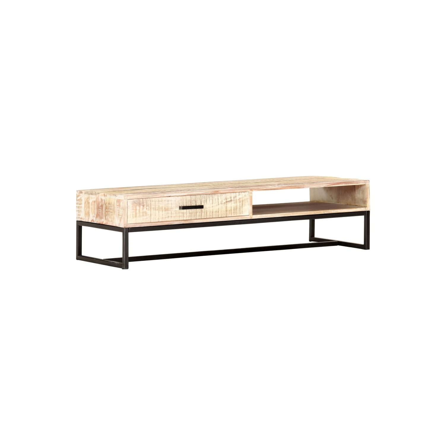 vidaXL Coffee Table White 46.1"x19.7"x11.8" Solid Acacia Wood