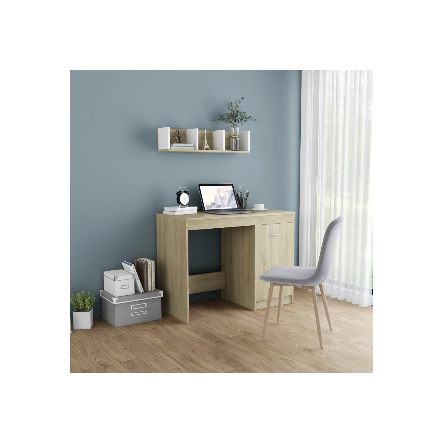 Bureau gris vidaXL de 39.4 x 19,7 x 29,9 po en carton gris