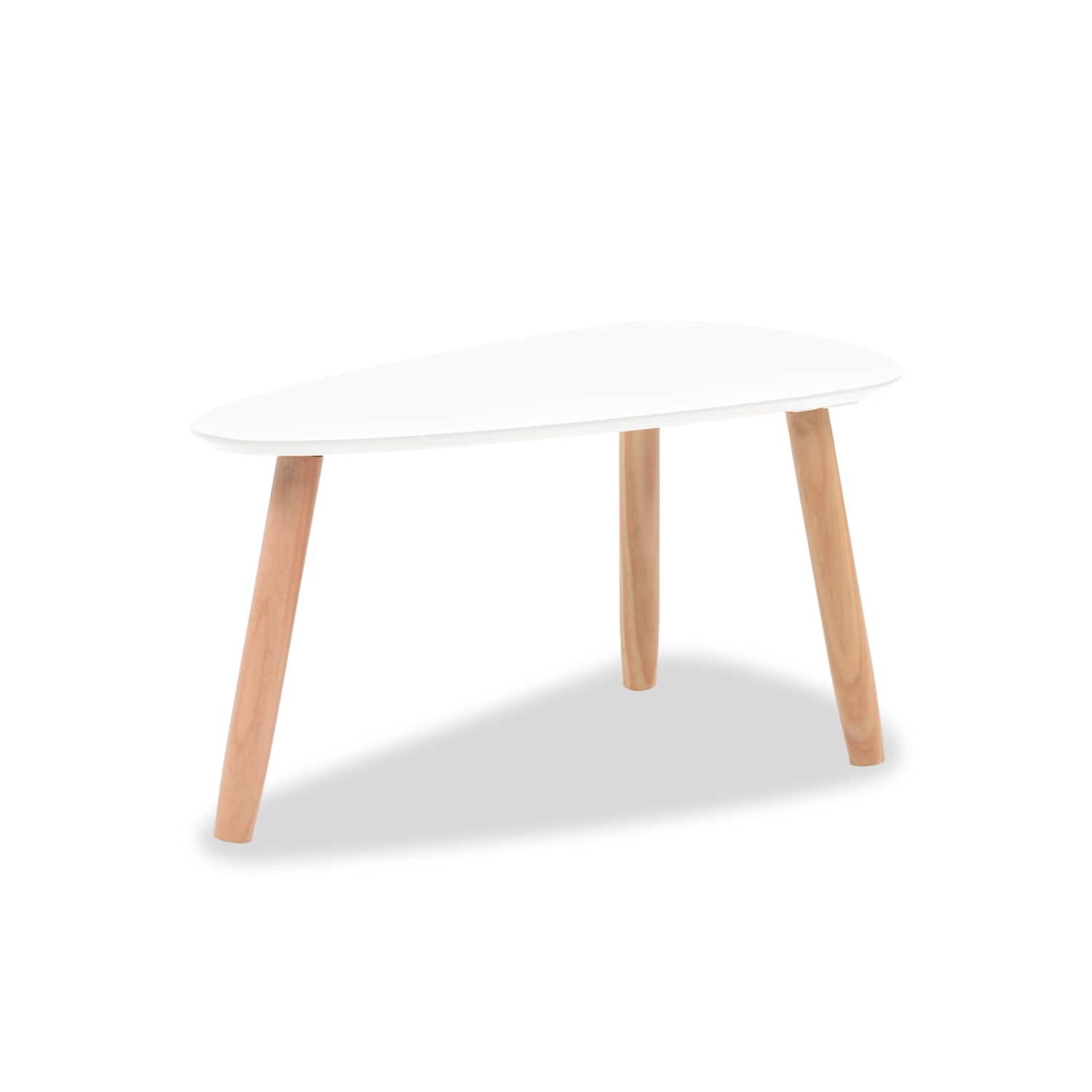 Ensemble de 2 tables basses blanches en bois de Pinewood de VividaXL