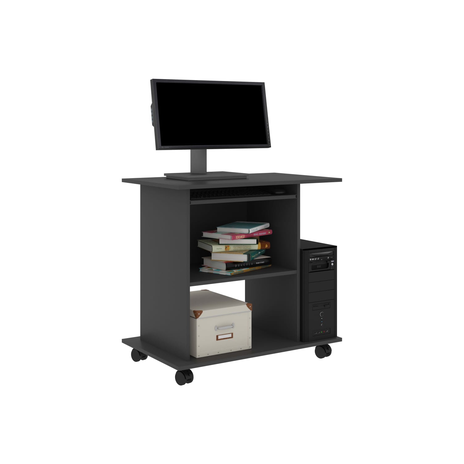 vidaXL Computer Desk Gray 31.5"x19.7"x29.5" Chipboard