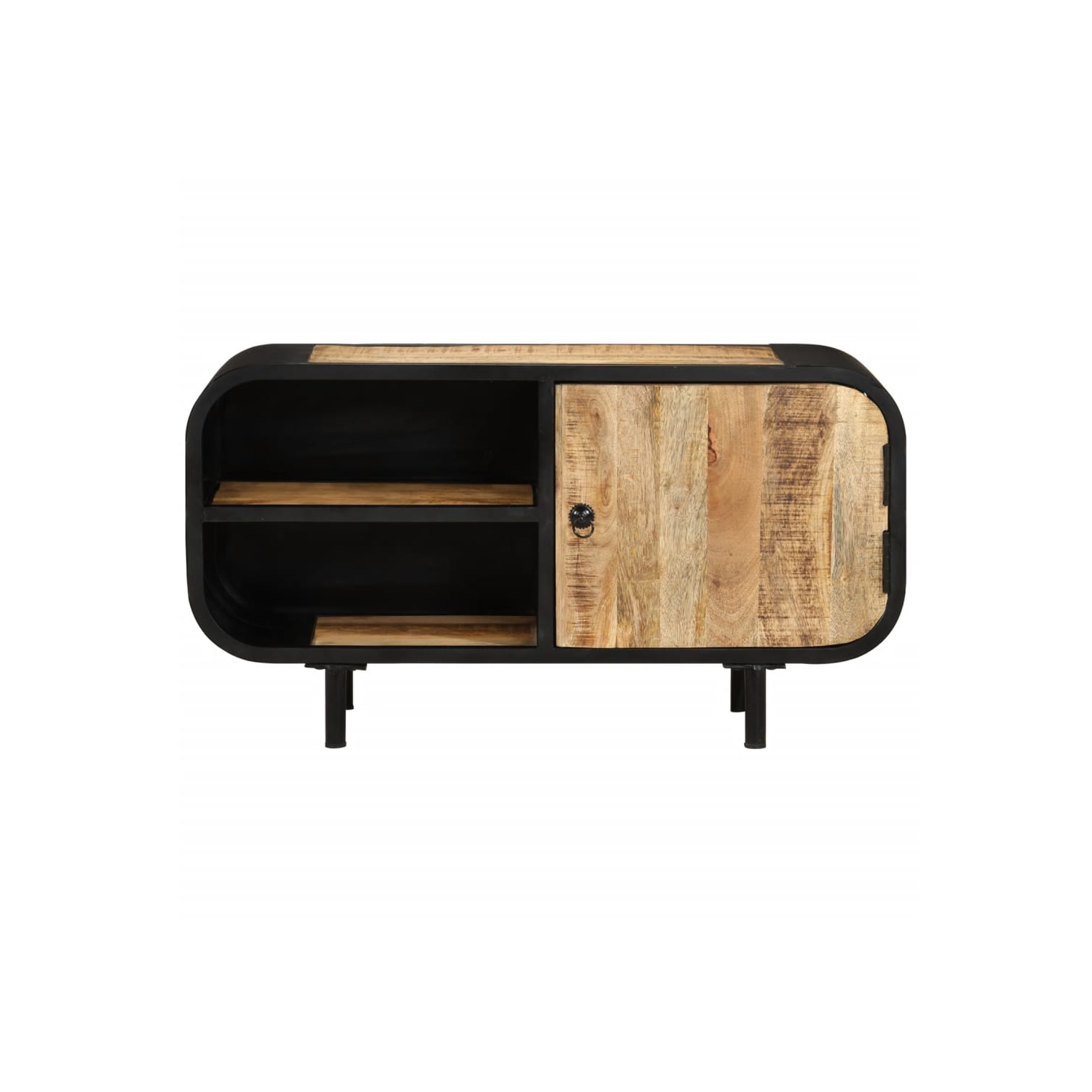 vidaXL TV Cabinet 35.4"x11.8"x18.9" Rough Mango Wood