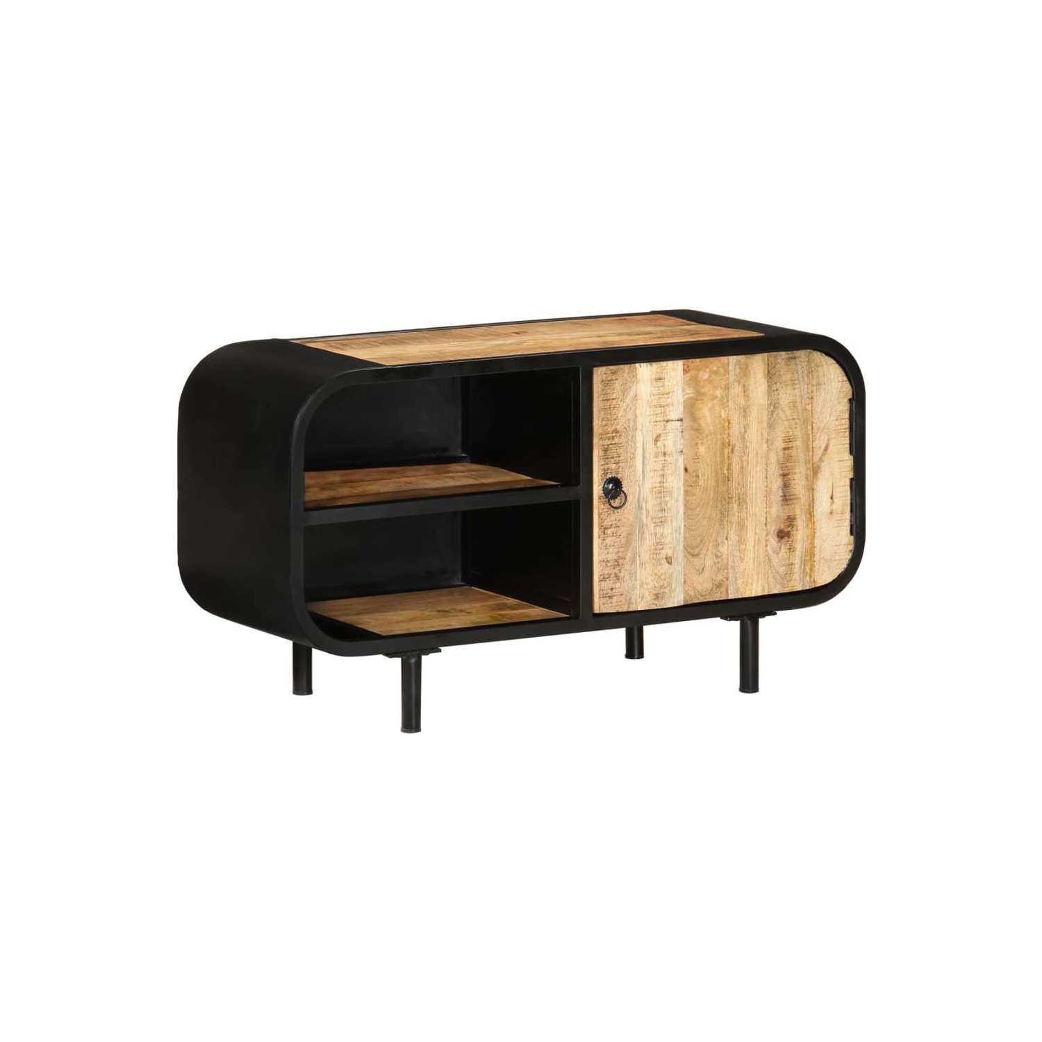 vidaXL TV Cabinet 35.4"x11.8"x18.9" Rough Mango Wood