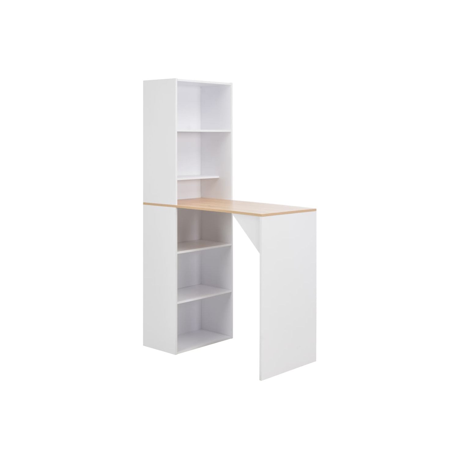 vidaXL Bar Table with Cabinet White 45.28"x23.23"x78.74"