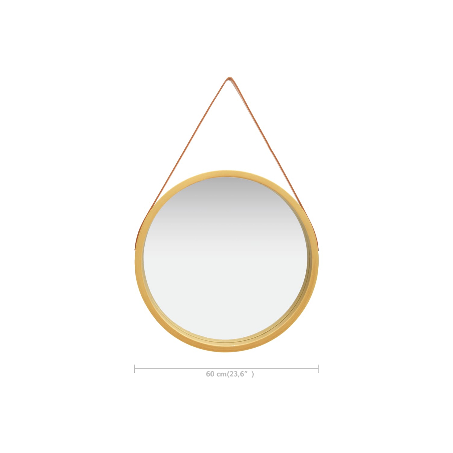 vidaXL Wall Mirror with Strap 23.6" Gold