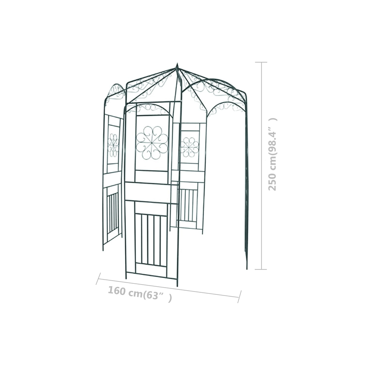 vidaXL Garden Arch 98.4" Dark Green