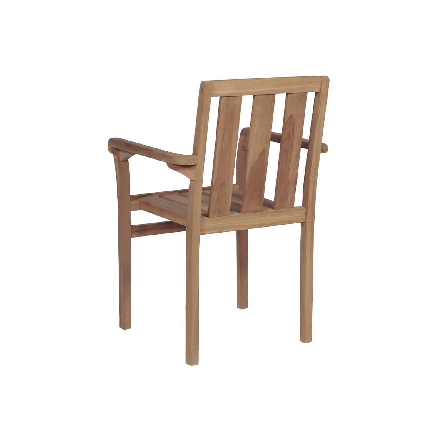 vidaXL Stackable Patio Chairs 2 pcs Solid Teak Wood