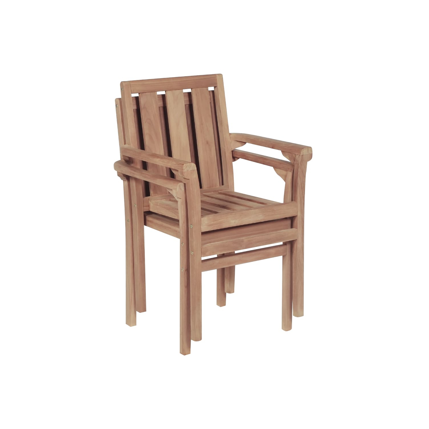 vidaXL Stackable Patio Chairs 2 pcs Solid Teak Wood