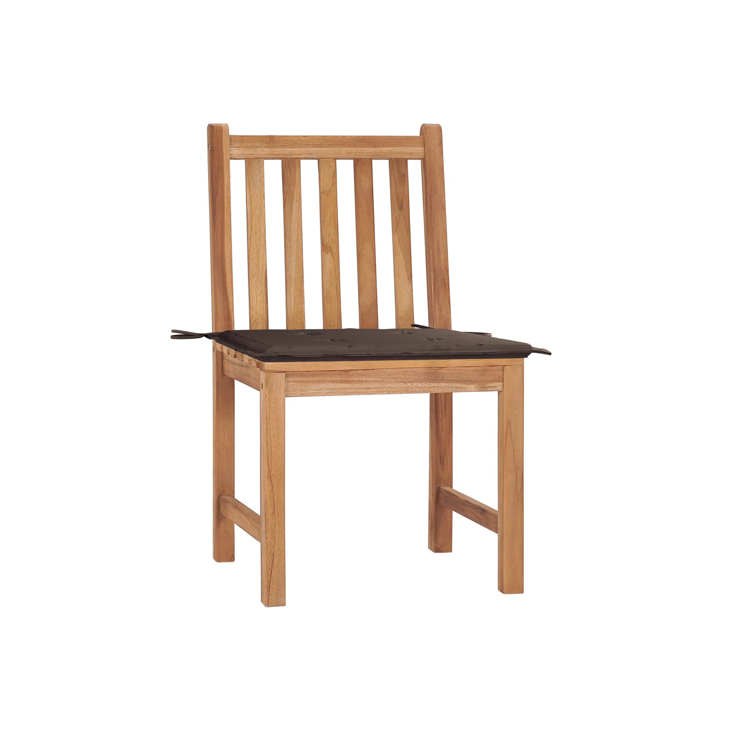 Chaises de patio VidaXL 2 pièces avec coussins en teck massif