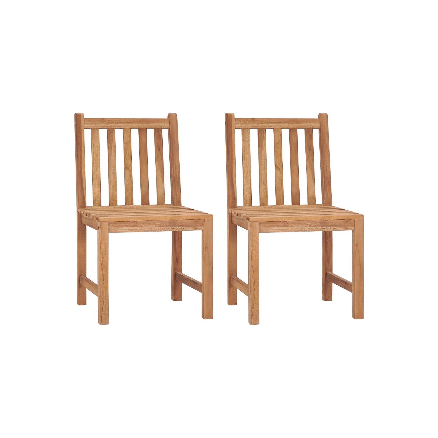 Chaises de patio VidaXL 2 pièces avec coussins en teck massif