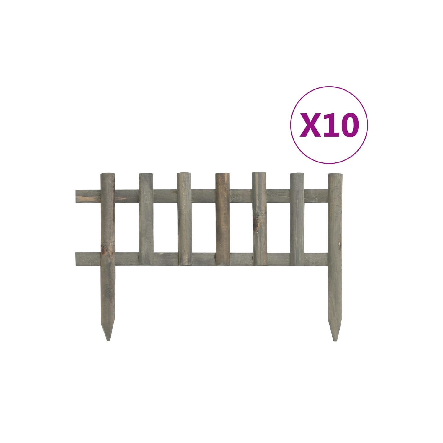 vidaXL Lawn Edgings 10 pcs Firwood 14.4'