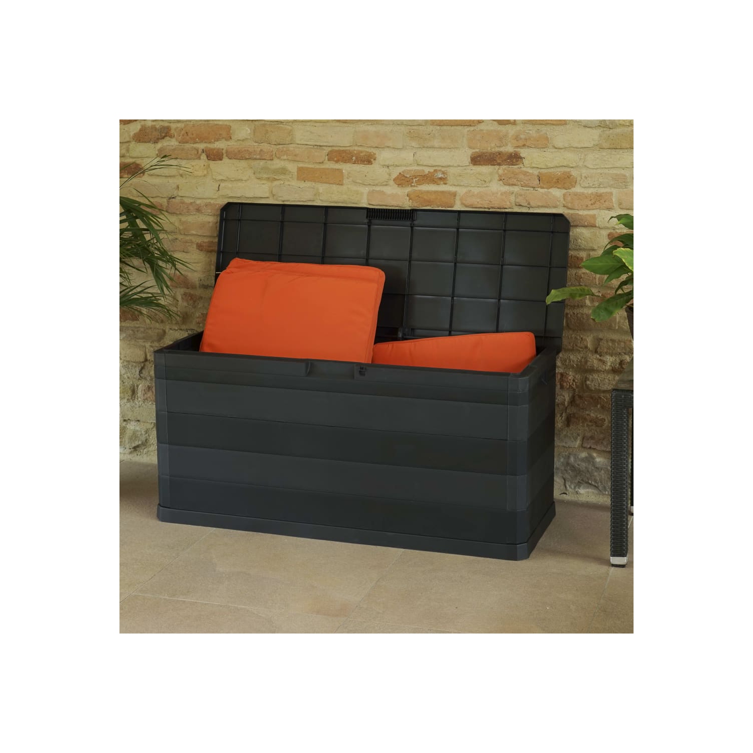 vidaXL Patio Storage Box Black 46.1"x17.7"x22"