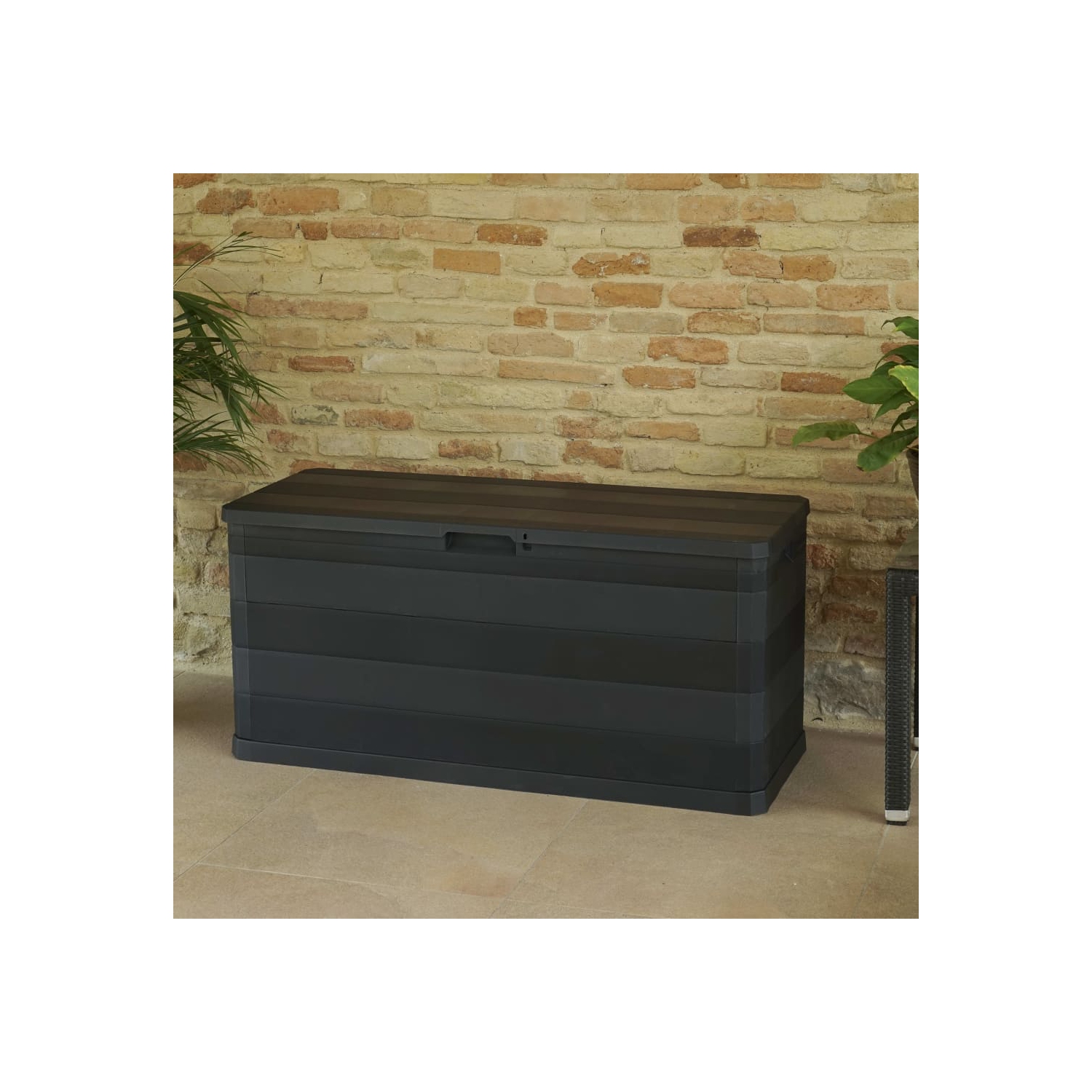 vidaXL Patio Storage Box Black 46.1"x17.7"x22"