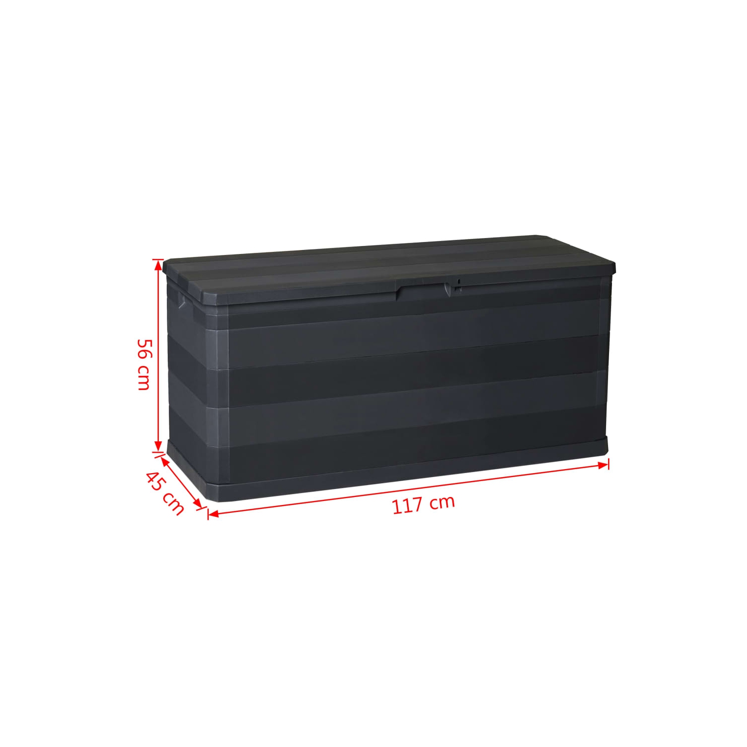 vidaXL Patio Storage Box Black 46.1"x17.7"x22"