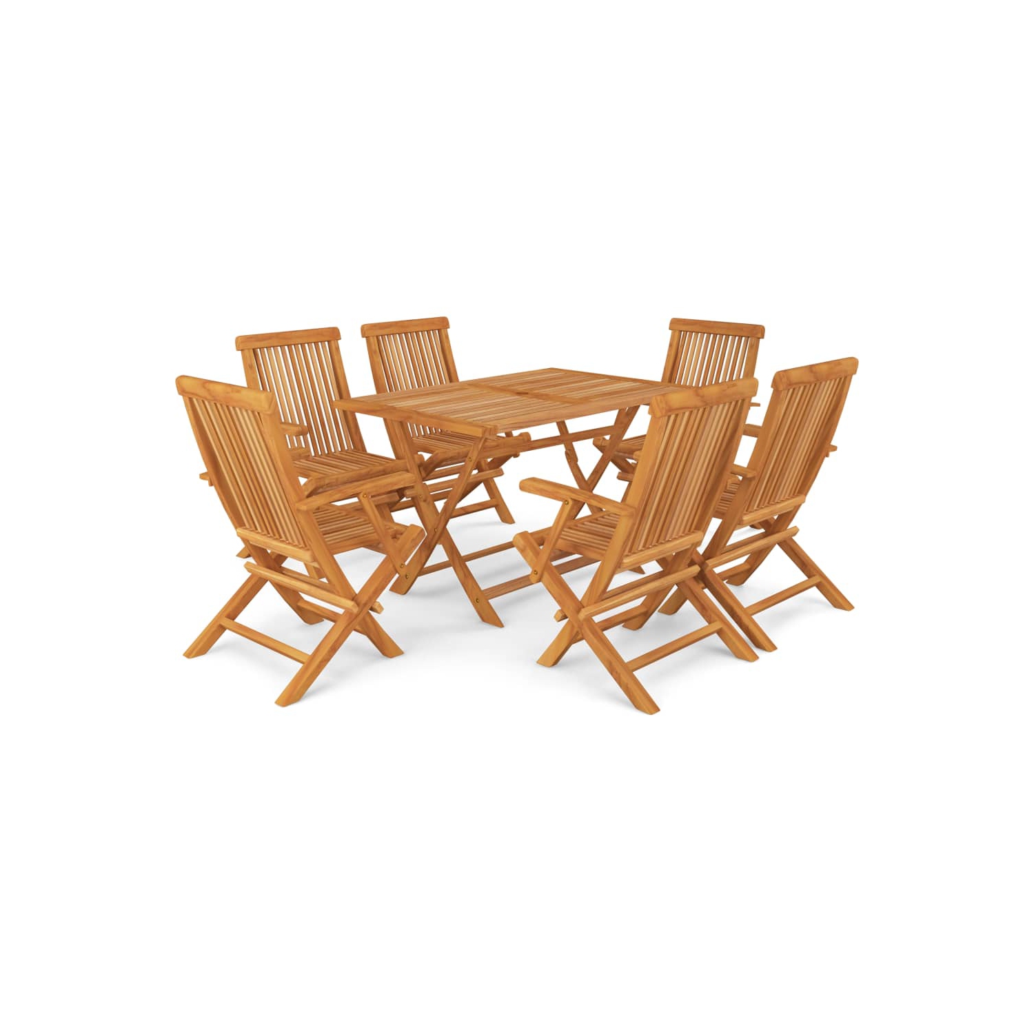 vidaXL 7 Piece Patio Dining Set Solid Teak Wood