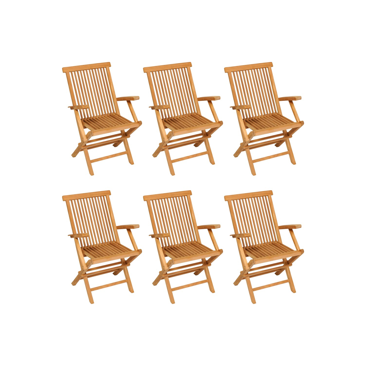 vidaXL 7 Piece Patio Dining Set Solid Teak Wood