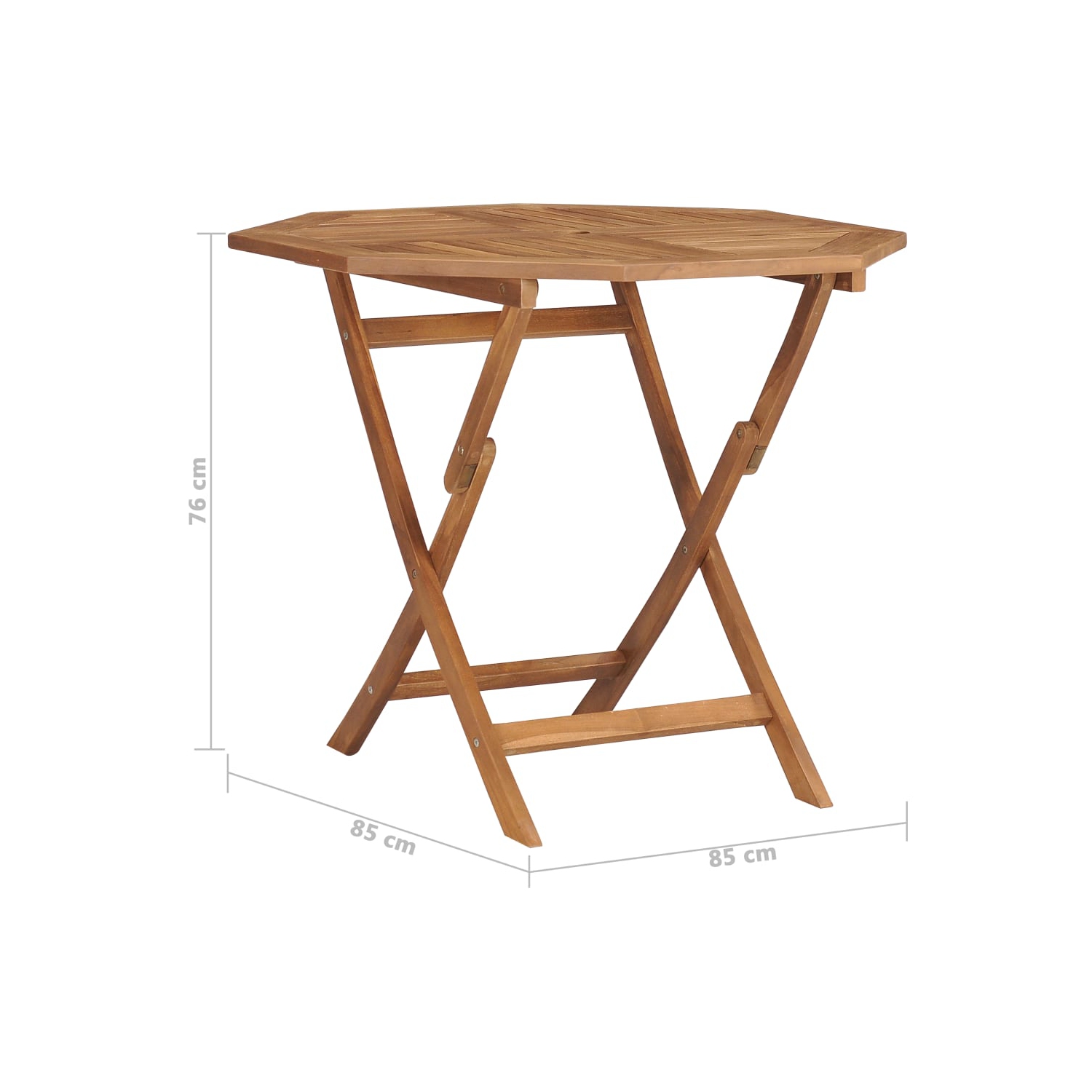 vidaXL Folding Patio Table 33.5"x33.5"x29.9" Solid Teak Wood