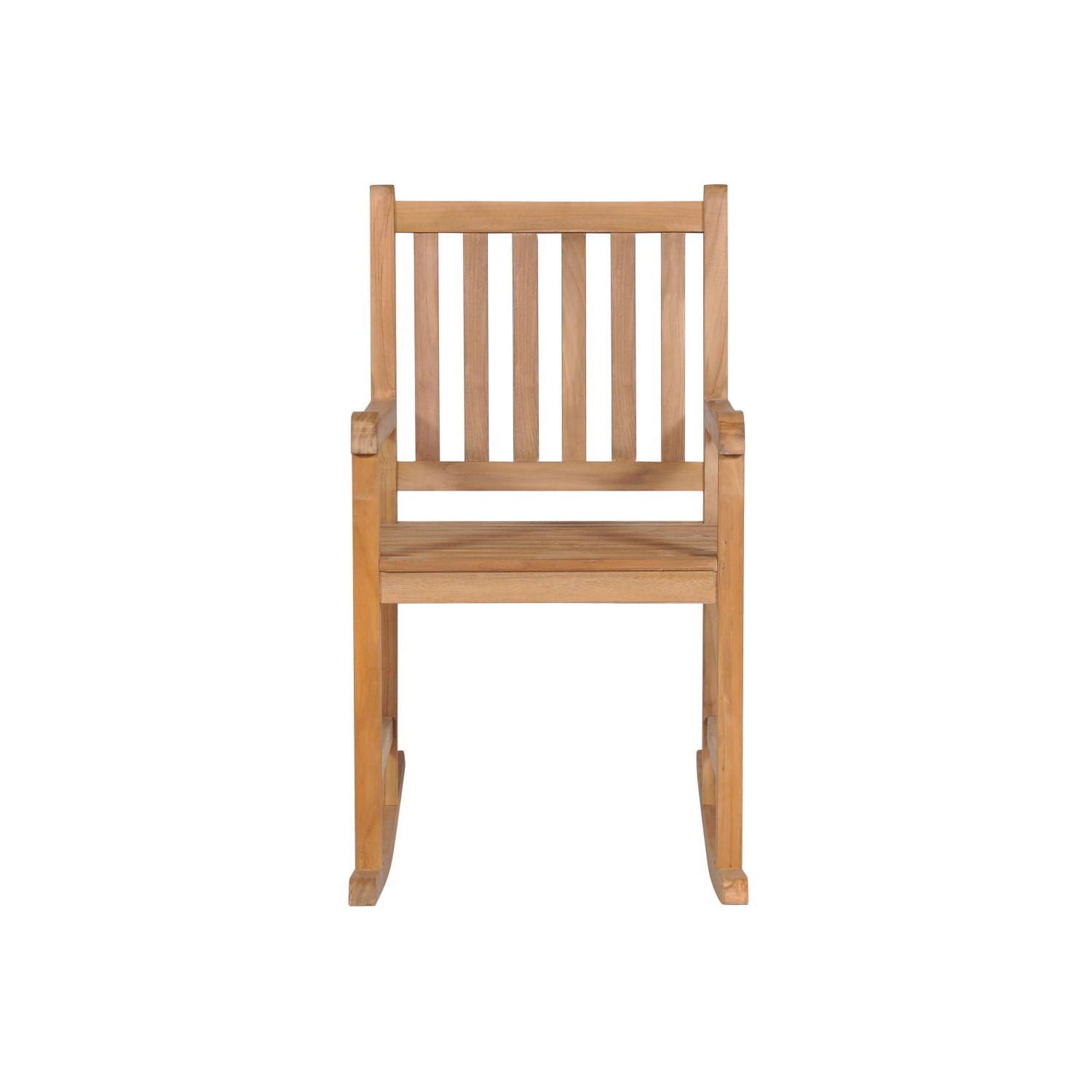 vidaXL Rocking Chair with Blue Cushion Solid Teak Wood