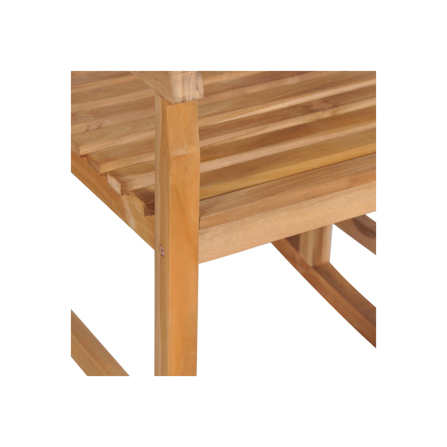 vidaXL Rocking Chair with Blue Cushion Solid Teak Wood