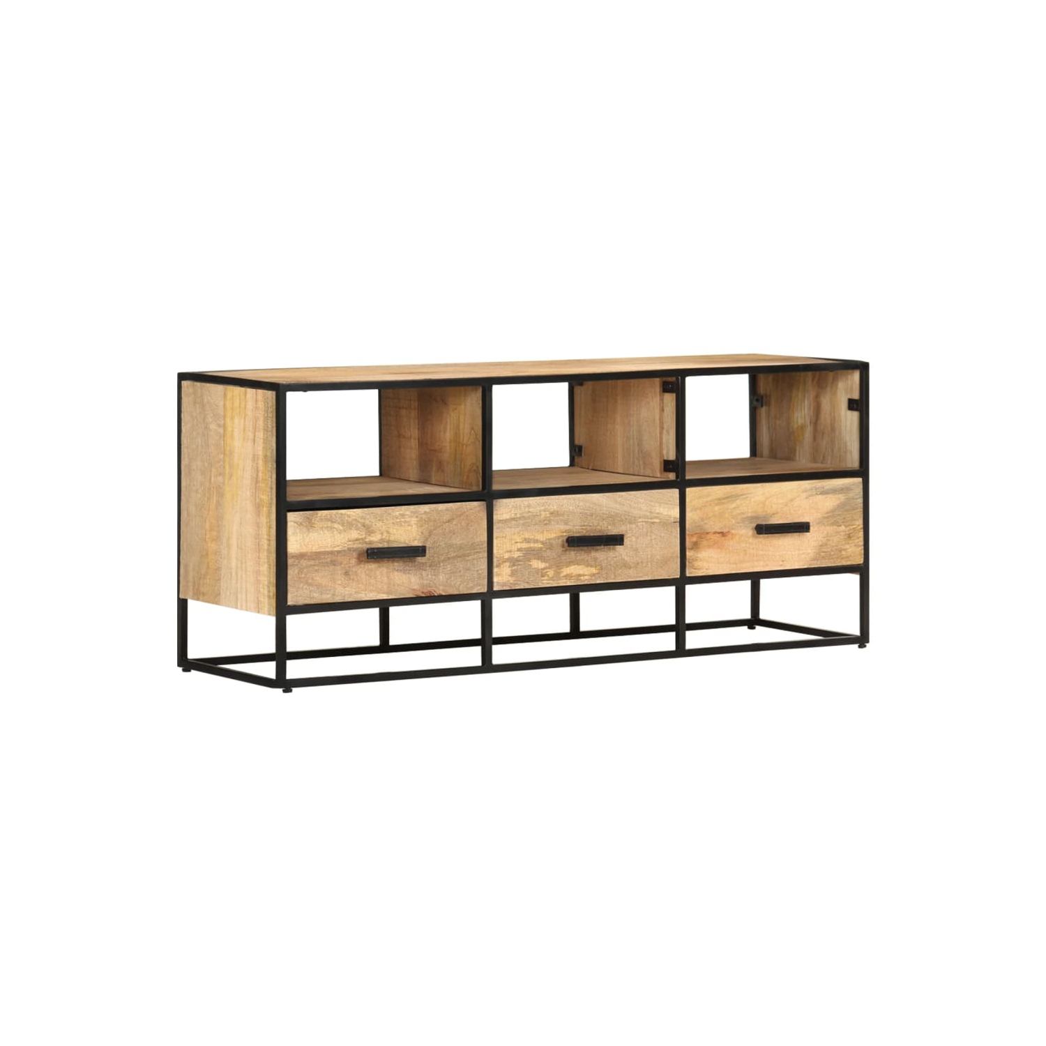 vidaXL TV Cabinet 43.3"x11.8"x17.7" Rough Mango Wood
