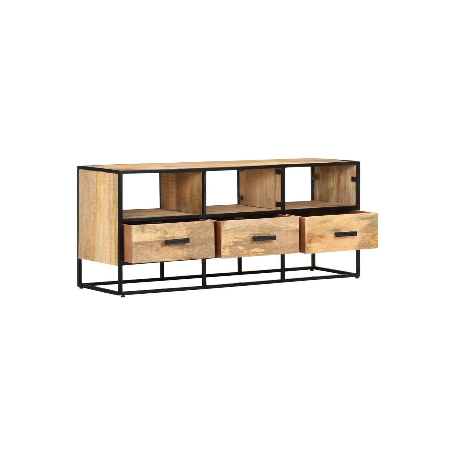 vidaXL TV Cabinet 43.3"x11.8"x17.7" Rough Mango Wood