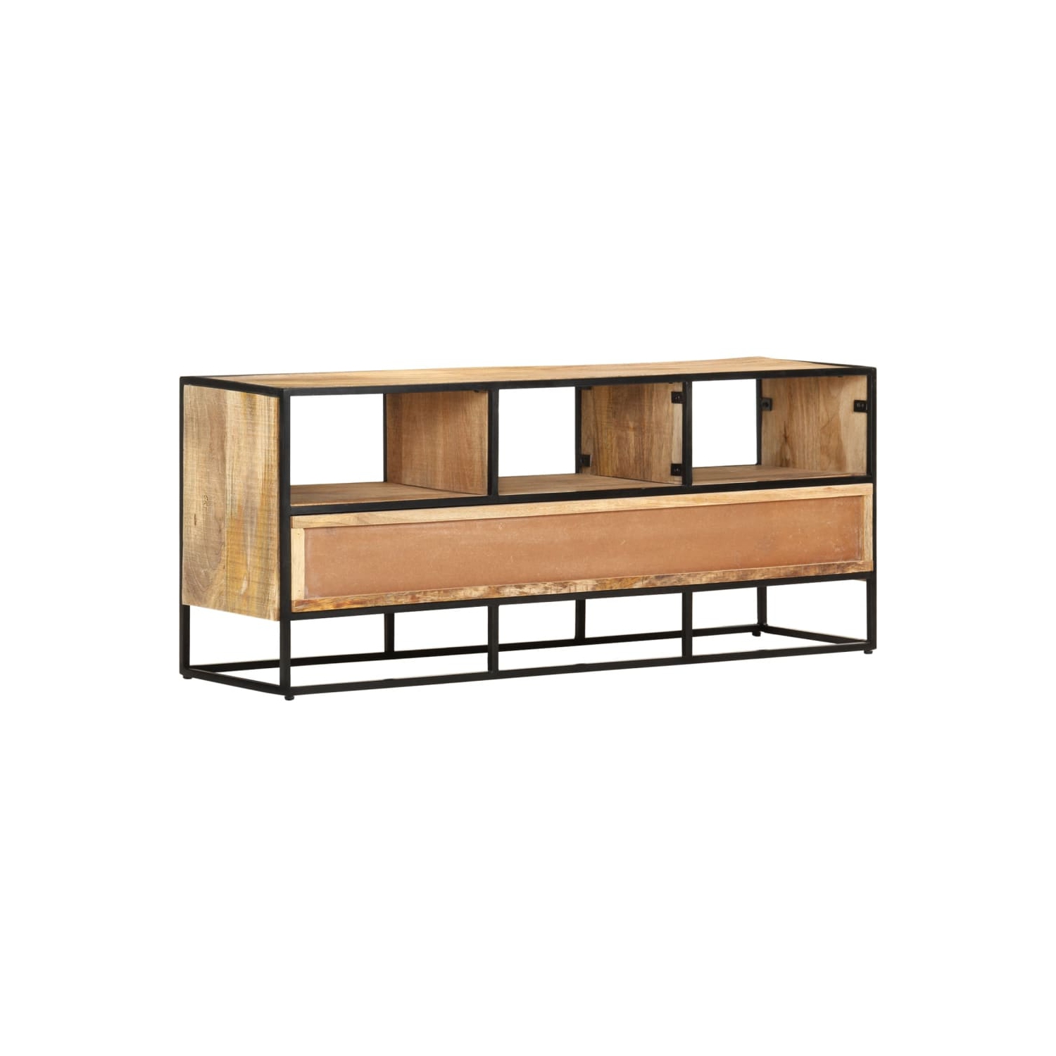 vidaXL TV Cabinet 43.3"x11.8"x17.7" Rough Mango Wood