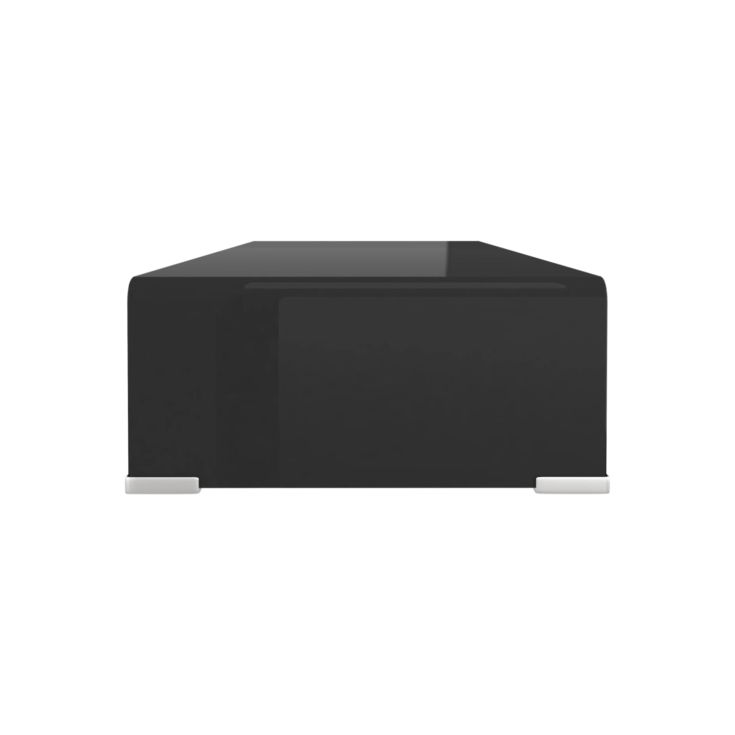 vidaXL TV Stand / Monitor Riser Glass Black 27.6"x11.8"x5.1"