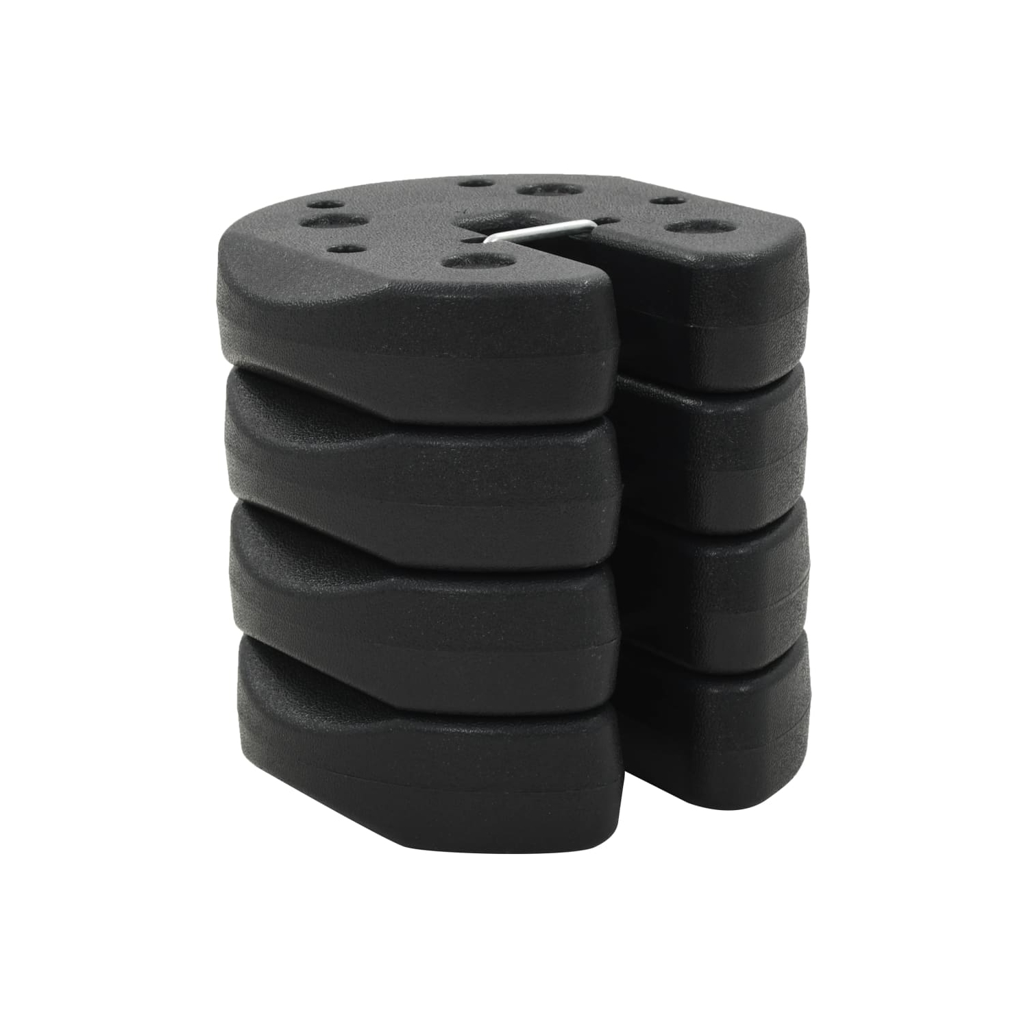 Assiettes de poids pour abri de jardin VidaXL, 4 pièces, béton noir, 8.7 x 1,2 po