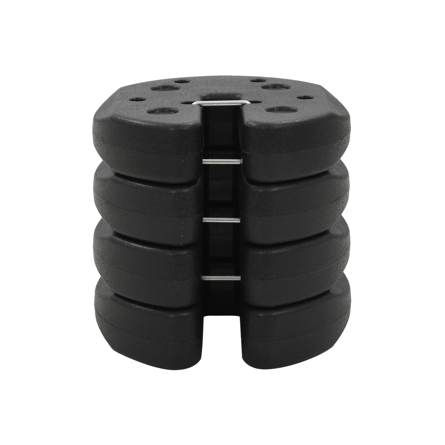 Assiettes de poids pour abri de jardin VidaXL, 4 pièces, béton noir, 8.7 x 1,2 po